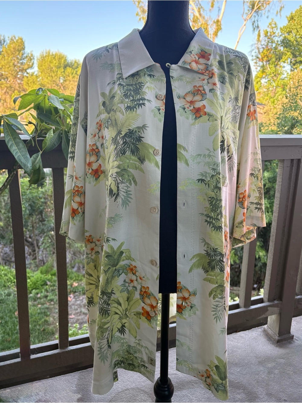New Tommy Bahama Cream Tropical Floral Button-Up Shirt Hawaiian shirt size 3XL